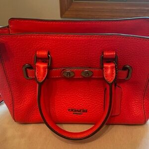 Coach Vibrant Red Leather Satchel